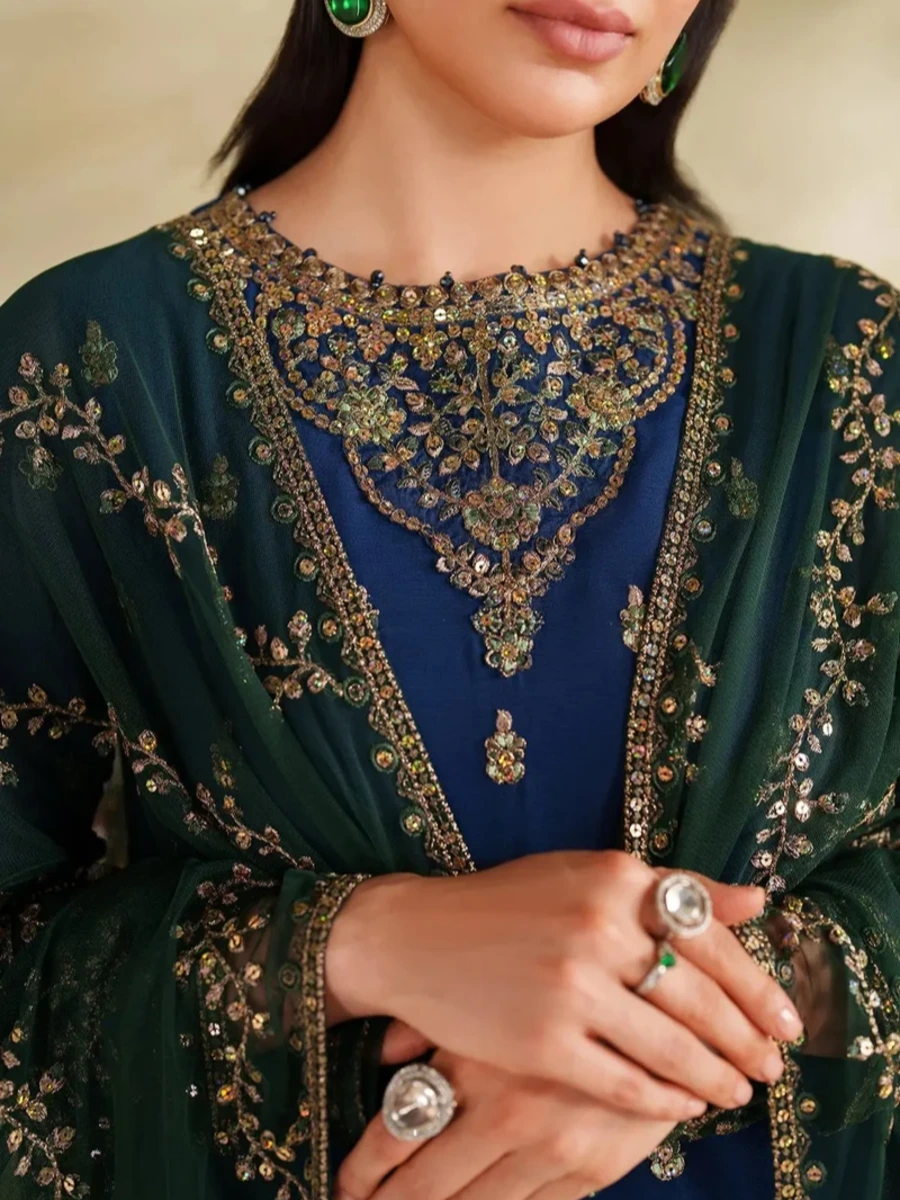 EMBROIDERED PARTY WEAR SUIT 3 PC