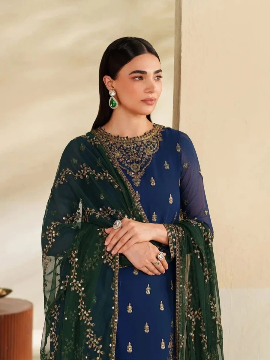 EMBROIDERED PARTY WEAR SUIT 3 PC