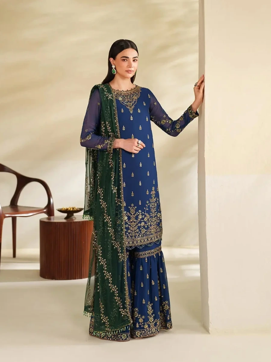 EMBROIDERED PARTY WEAR SUIT 3 PC