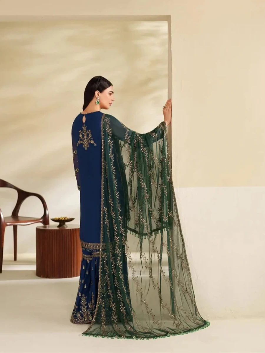 EMBROIDERED PARTY WEAR SUIT 3 PC