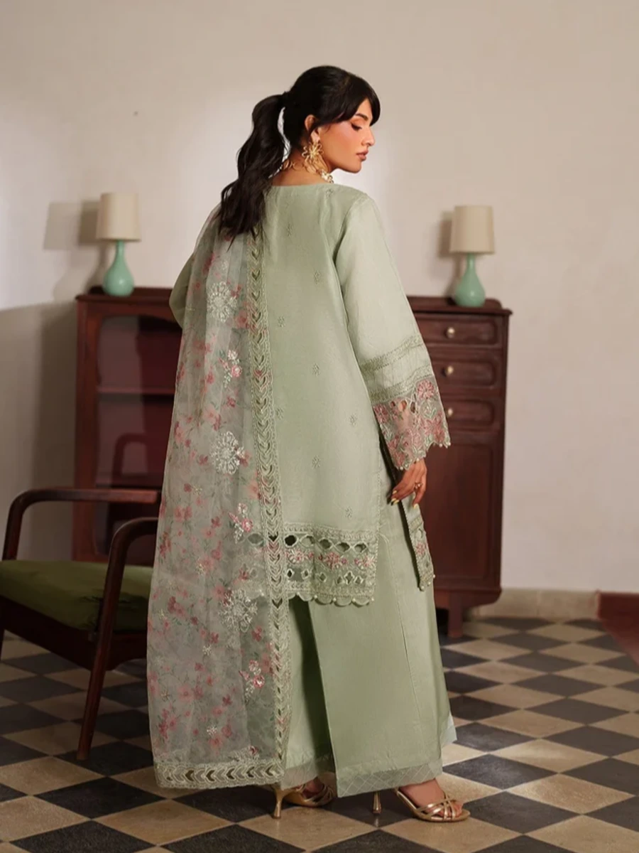 EMBROIDERED ORAGANZA PARTY WEAR SUIT 3 PC