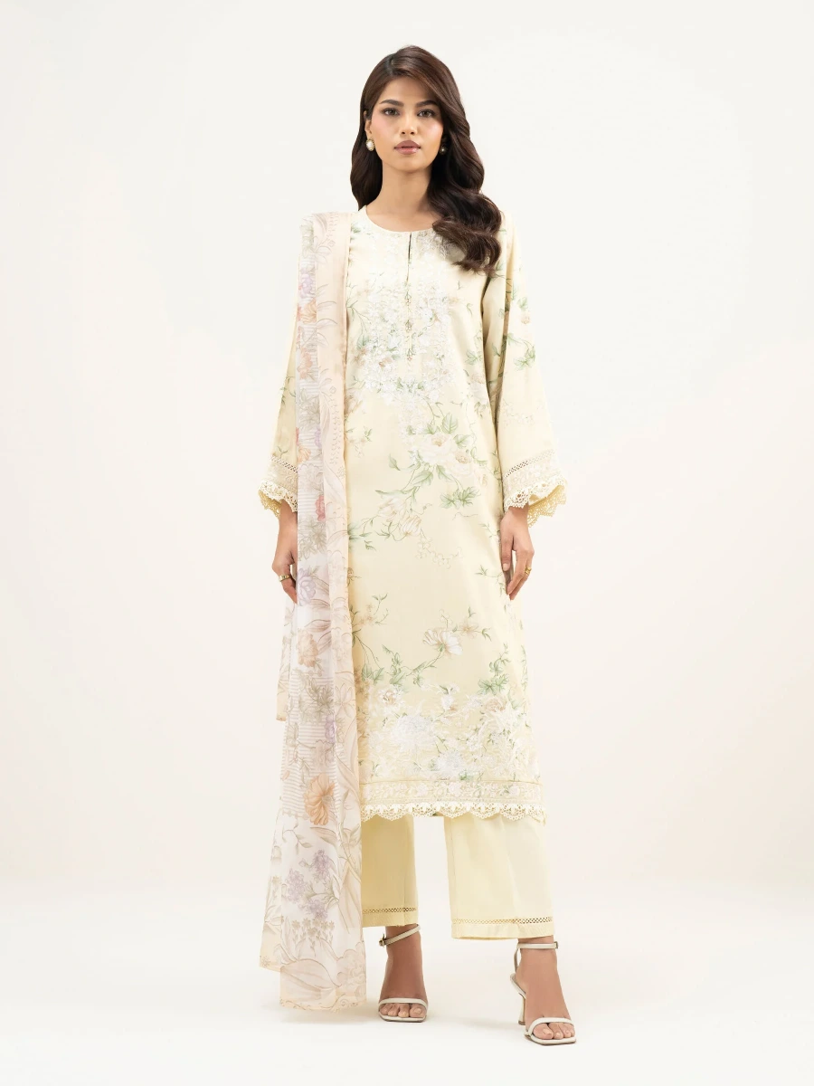 EMBROIDERED LAWN SUIT 3 PC