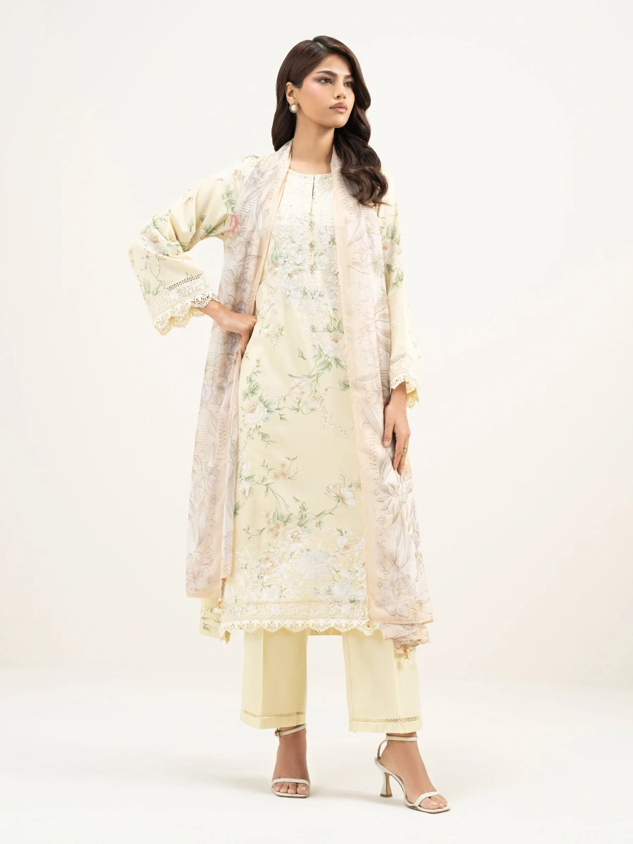 EMBROIDERED LAWN SUIT 3 PC